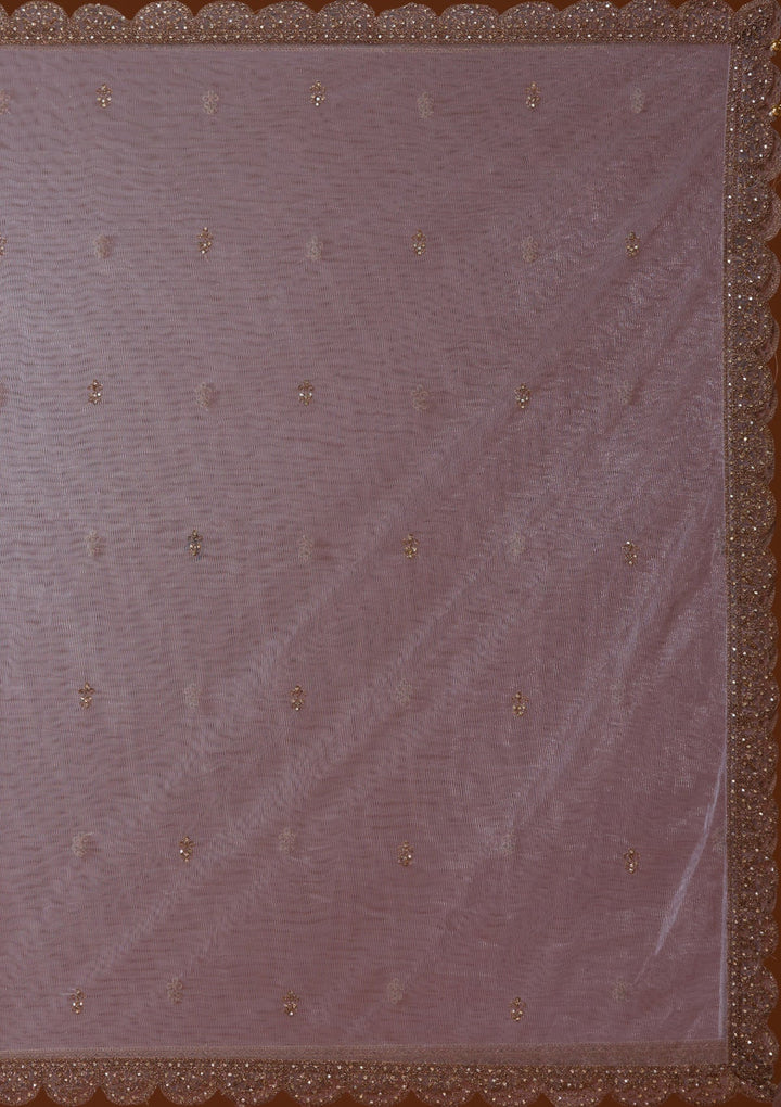 Lavender Stonework (Gold) Georgette Readymade Salwar Suit