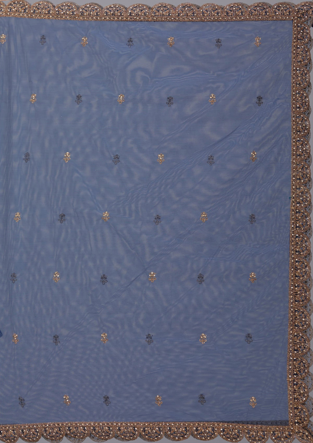 Navy Blue Stonework (Gold) Georgette Readymade Salwar Suit