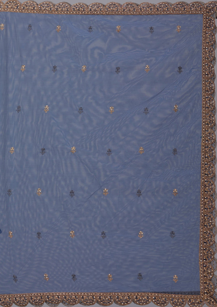 Navy Blue Stonework (Gold) Georgette Readymade Salwar Suit