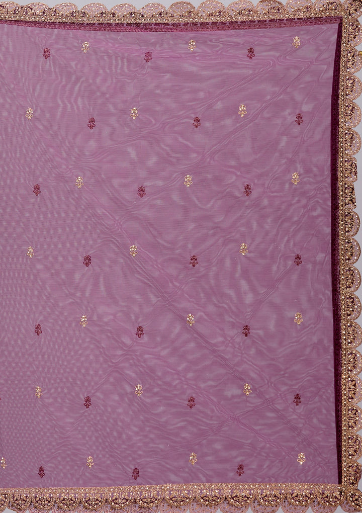 Wine Stonework (Gold) Georgette Readymade Salwar Suit