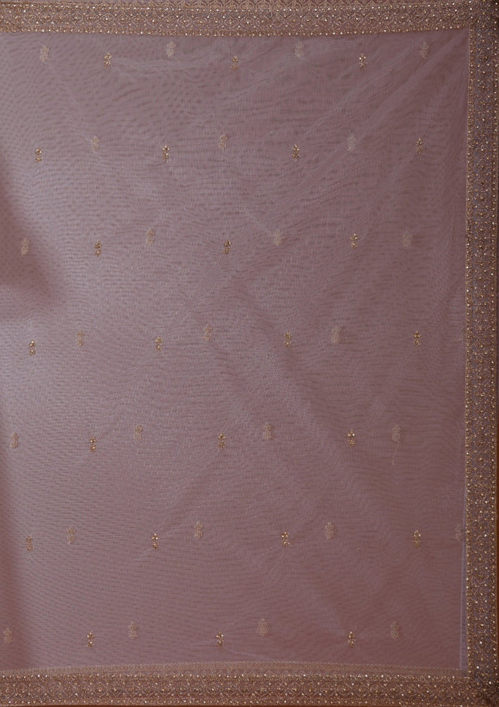 Lavender Stonework (Gold) Georgette Readymade Salwar Suit