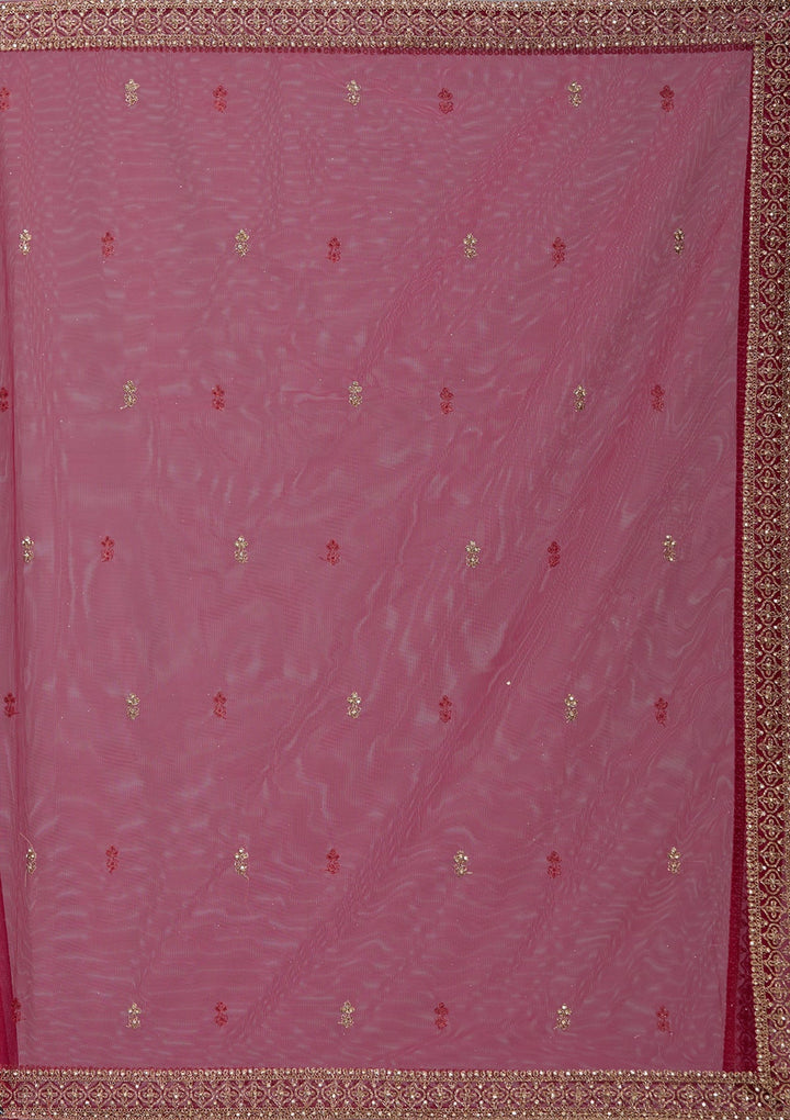 Maroon Stonework (Gold) Georgette Readymade Salwar Suit