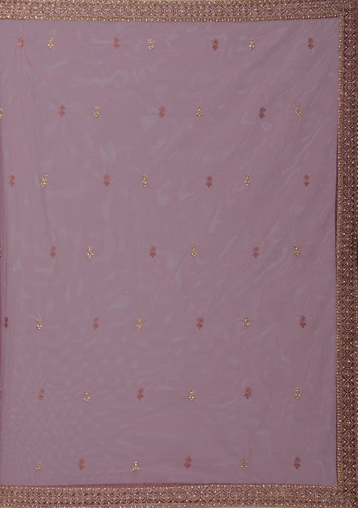 Wine Stonework (Gold) Georgette Readymade Salwar Suit