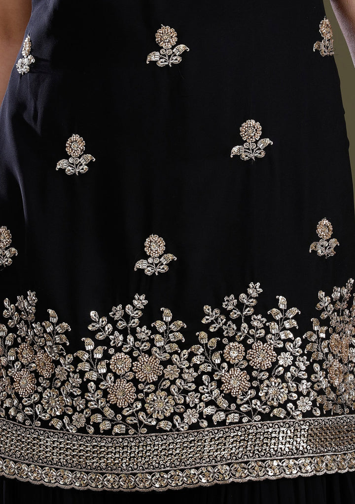 Black Sequins Tissue Readymade Salwar Suit