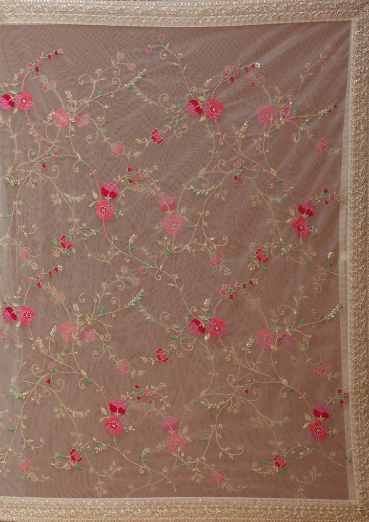 Off White Zariwork Brocade Readymade Salwar Suit