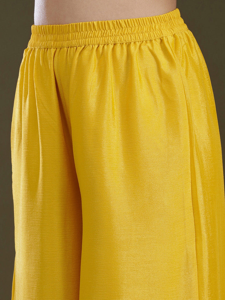 Yellow Sequins Soft Raw Silk Readymade Salwar Suit