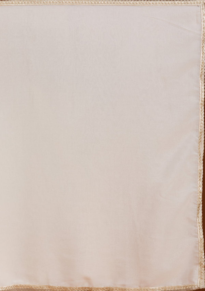 Beige Threadwork Georgette Readymade Salwar Suit_koskii