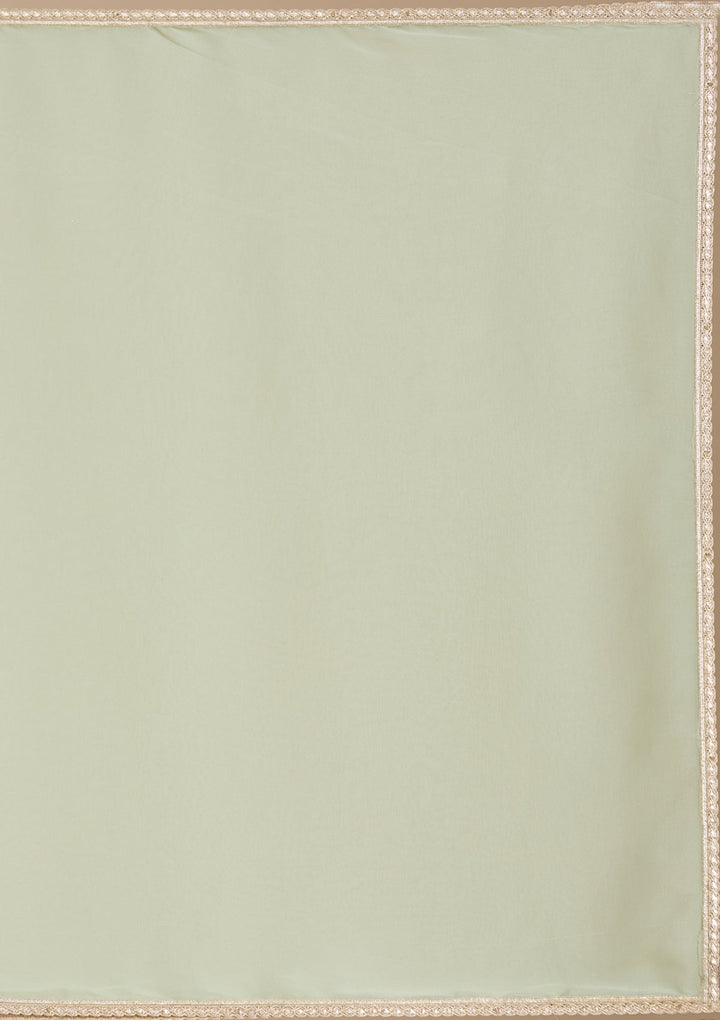 Sea Green Threadwork Georgette Readymade Salwar Suit_koskii