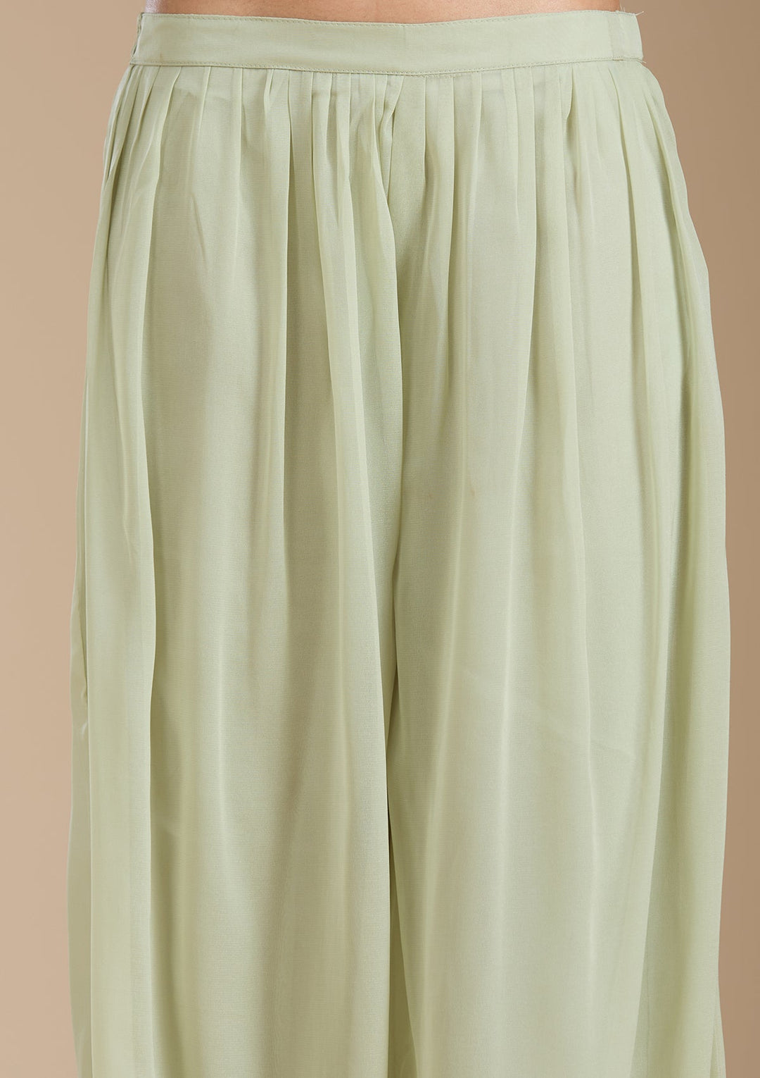 Sea Green Threadwork Georgette Readymade Salwar Suit_koskii