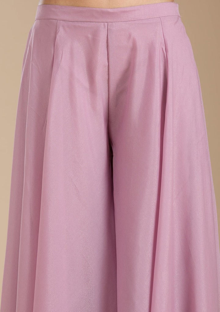 Mauve Threadwork Georgette Readymade Salwar Suit_koskii
