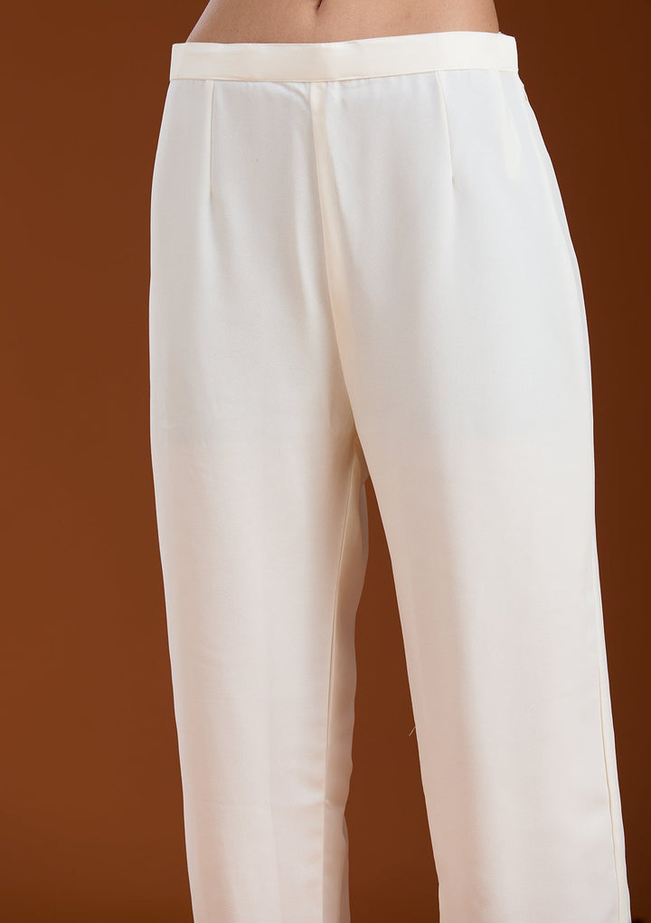 White Sequins Georgette Readymade Salwar Suit