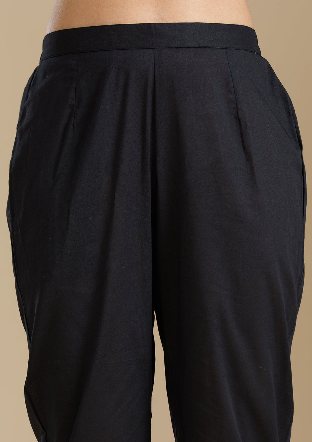 Black Threadwork Organza Readymade Salwar Suit-Koskii