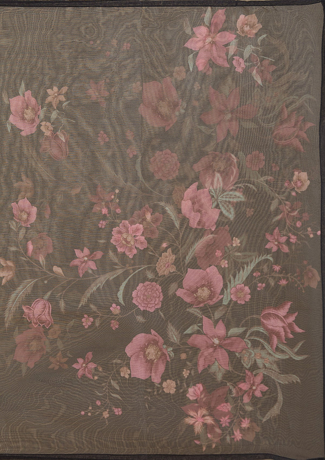 Black Threadwork Organza Readymade Salwar Suit-Koskii