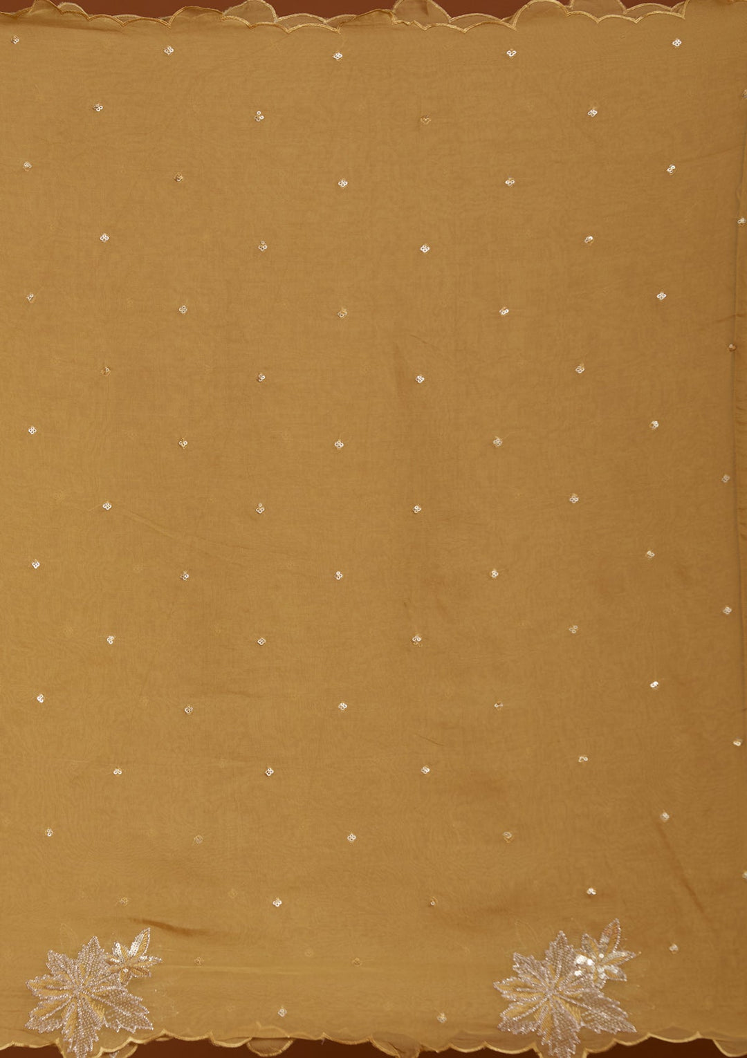 Mustard Yellow Zardozi (Gold) Organza Readymade Salwar Suit-Koskii