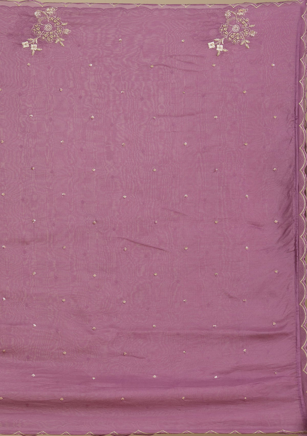 Purple Zardozi (Gold) Organza Readymade Salwar Suit-Koskii