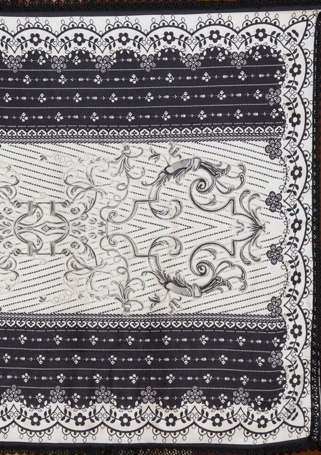 Off White Printed Crepe Readymade Salwar Suit_koskii