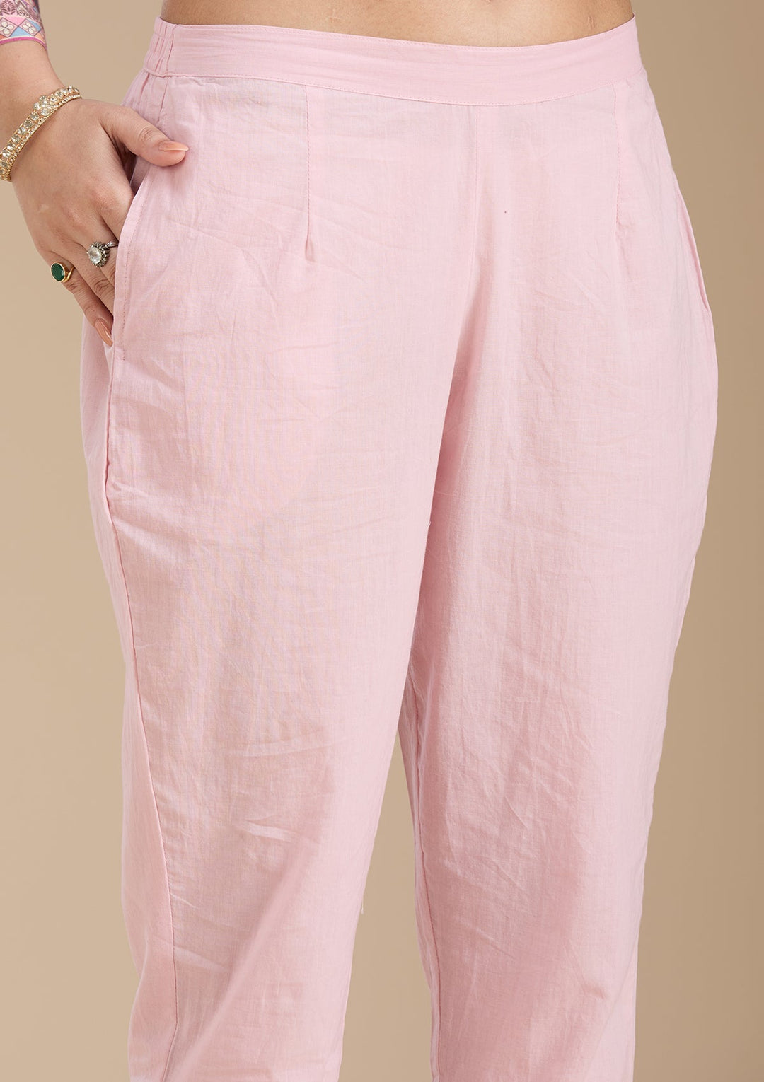 Lavender Printed Crepe Readymade Salwar Suit_koskii