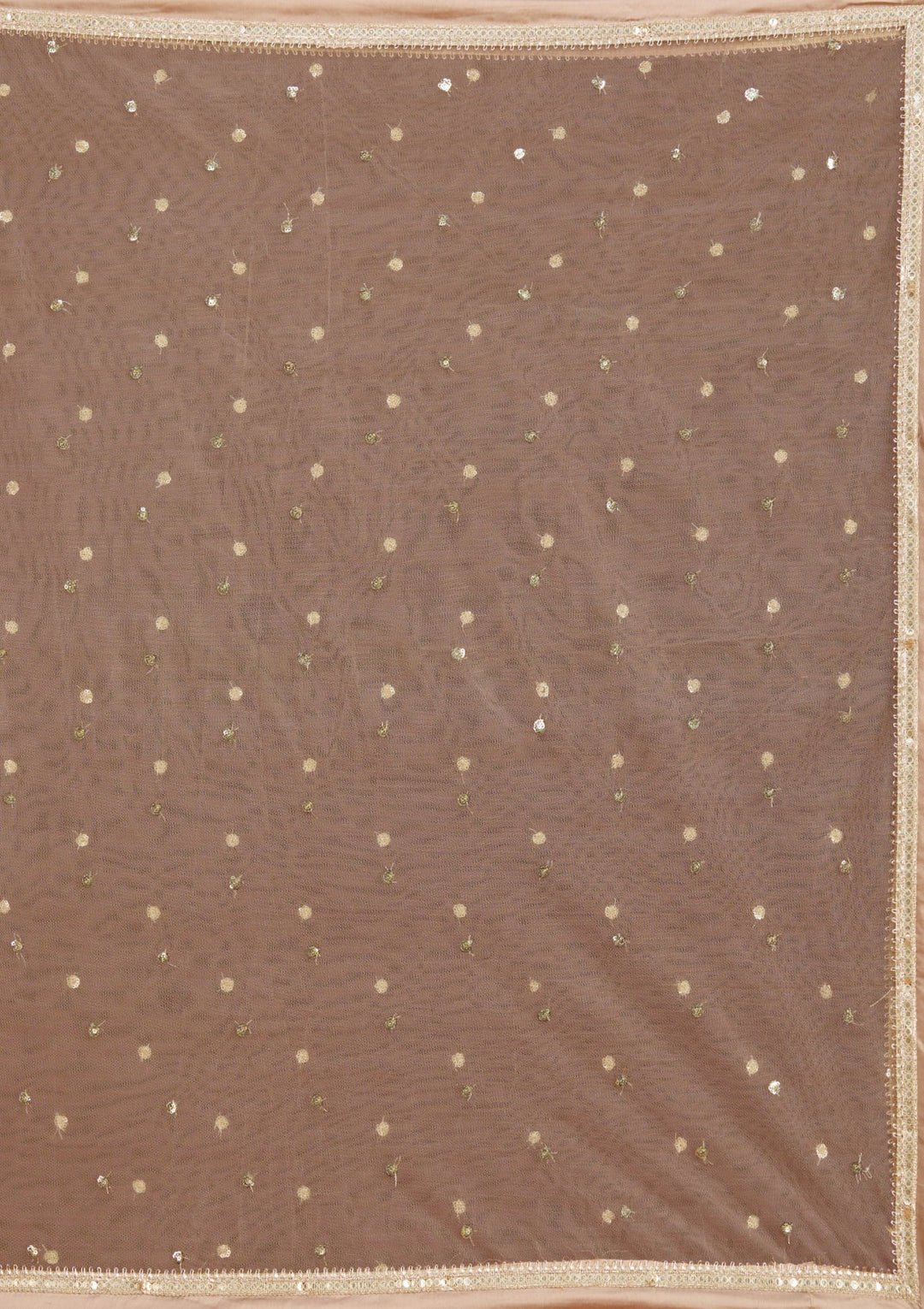 Beige Mirrorwork Tissue Readymade Salwar Suit