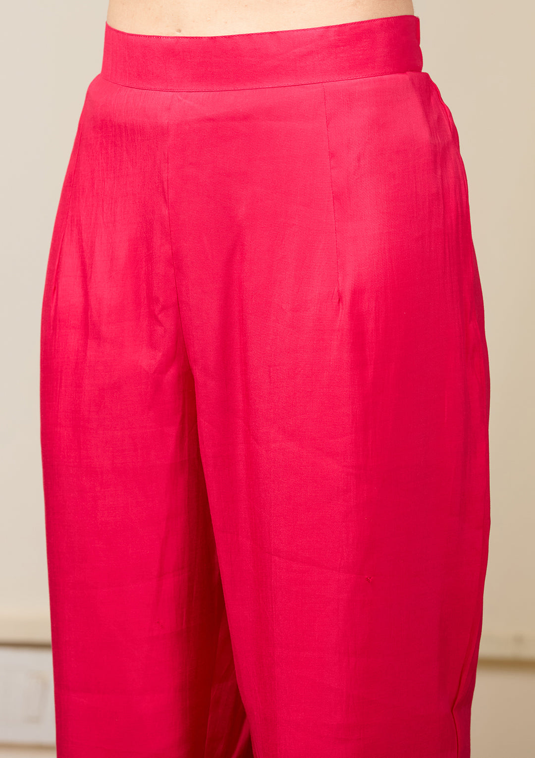 Rani Pink Cutdana Chanderi Readymade Salwar Suit