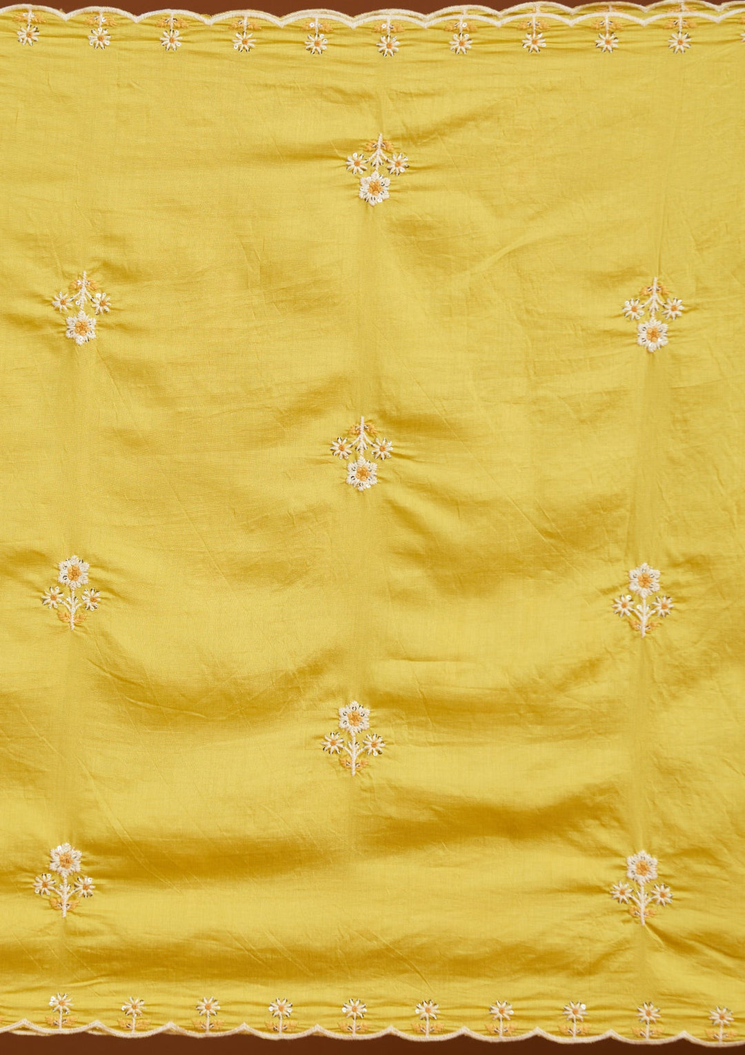 Yellow Cutdana Chanderi Readymade Salwar Suit-Koskii
