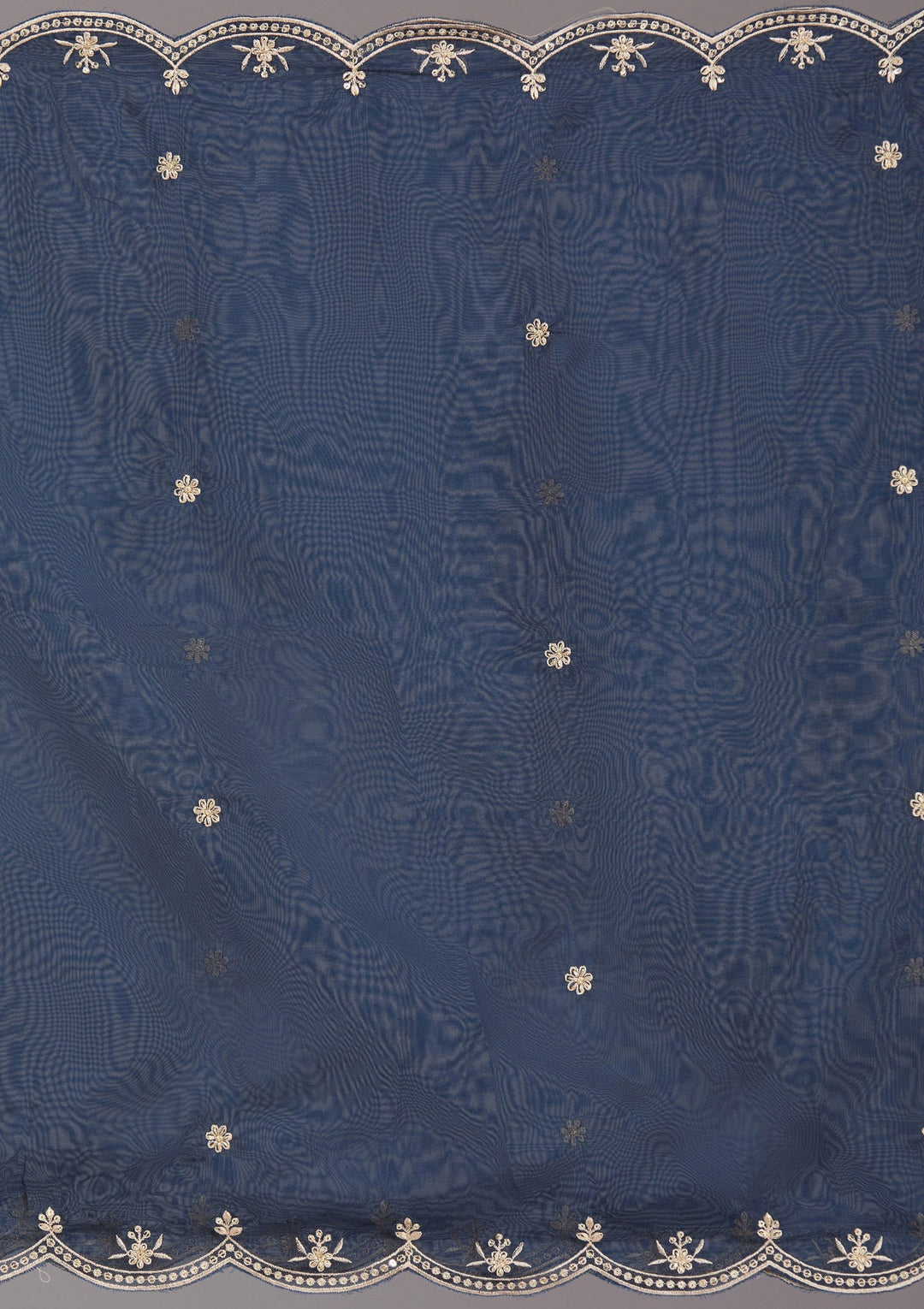 Navy Blue Zariwork (Gold) Organza Readymade Salwar Suit-koskii