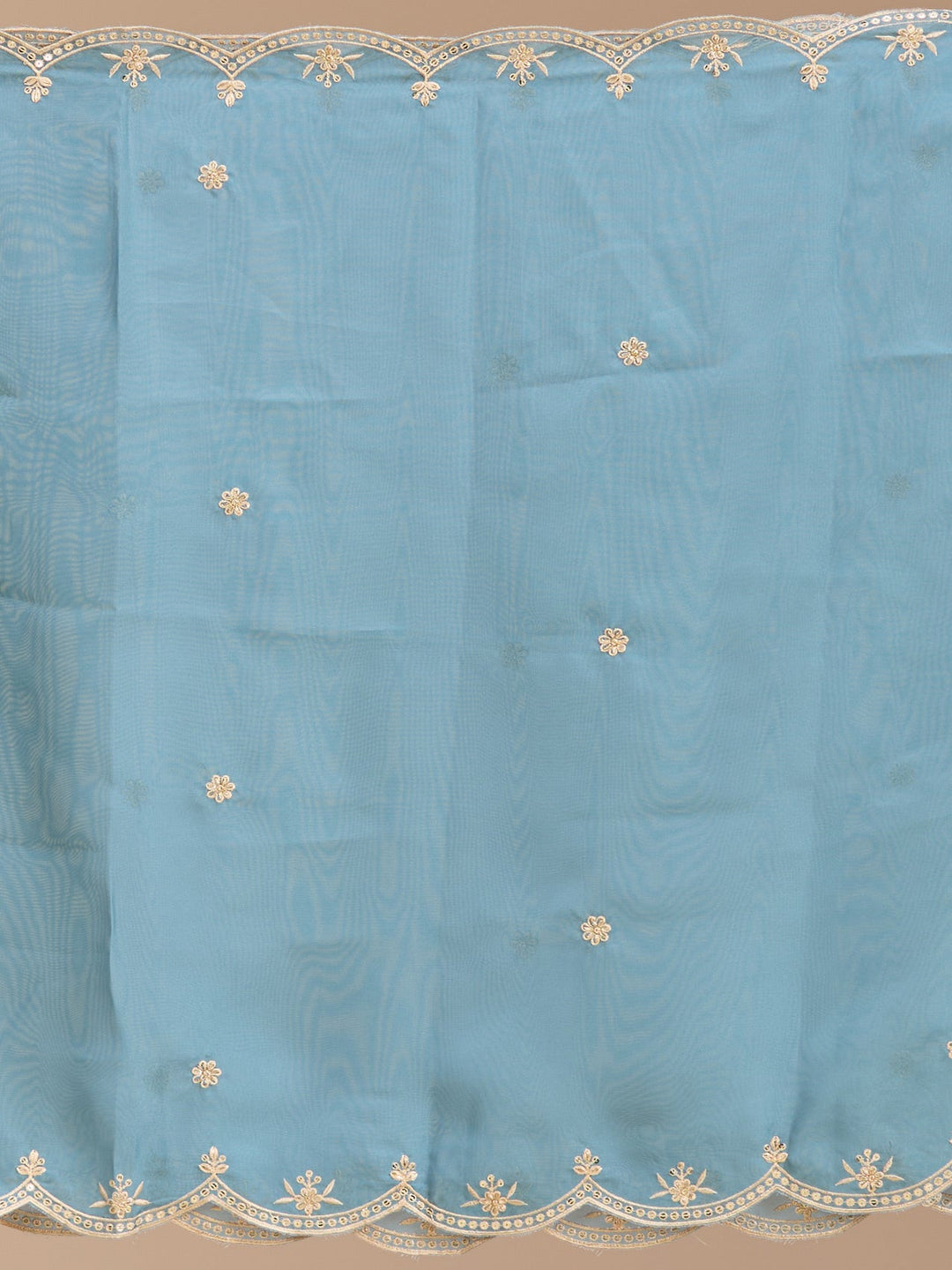Sky Blue Threadwork Organza Readymade Salwar Suit