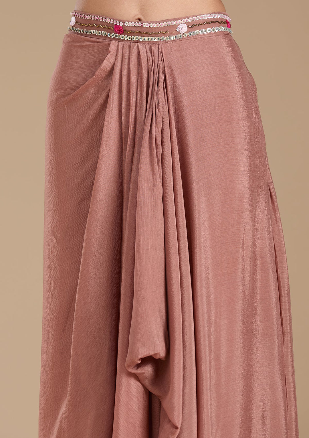 Brown Cutdana Georgette Readymade Salwar Suit-koskii