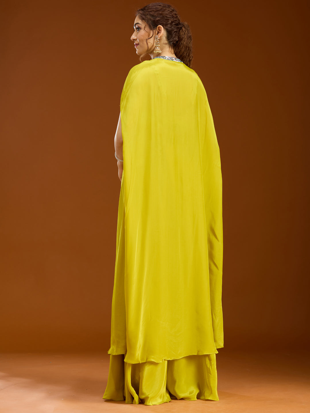 Lemon Yellow Cutdana Georgette Readymade Salwar Suit