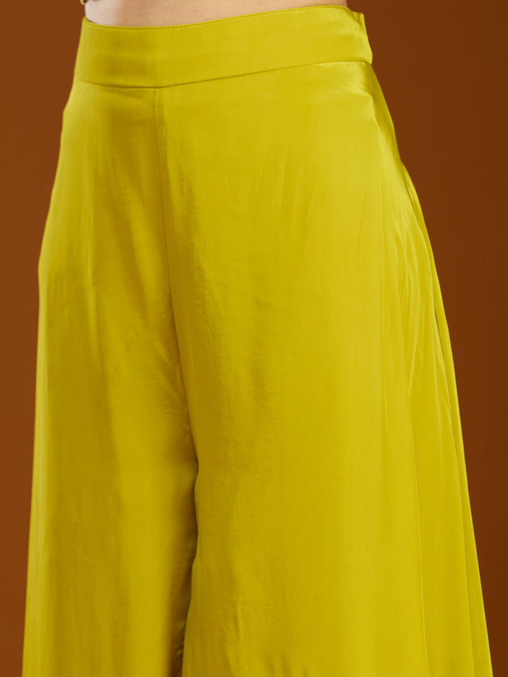 Lemon Yellow Cutdana Georgette Readymade Salwar Suit