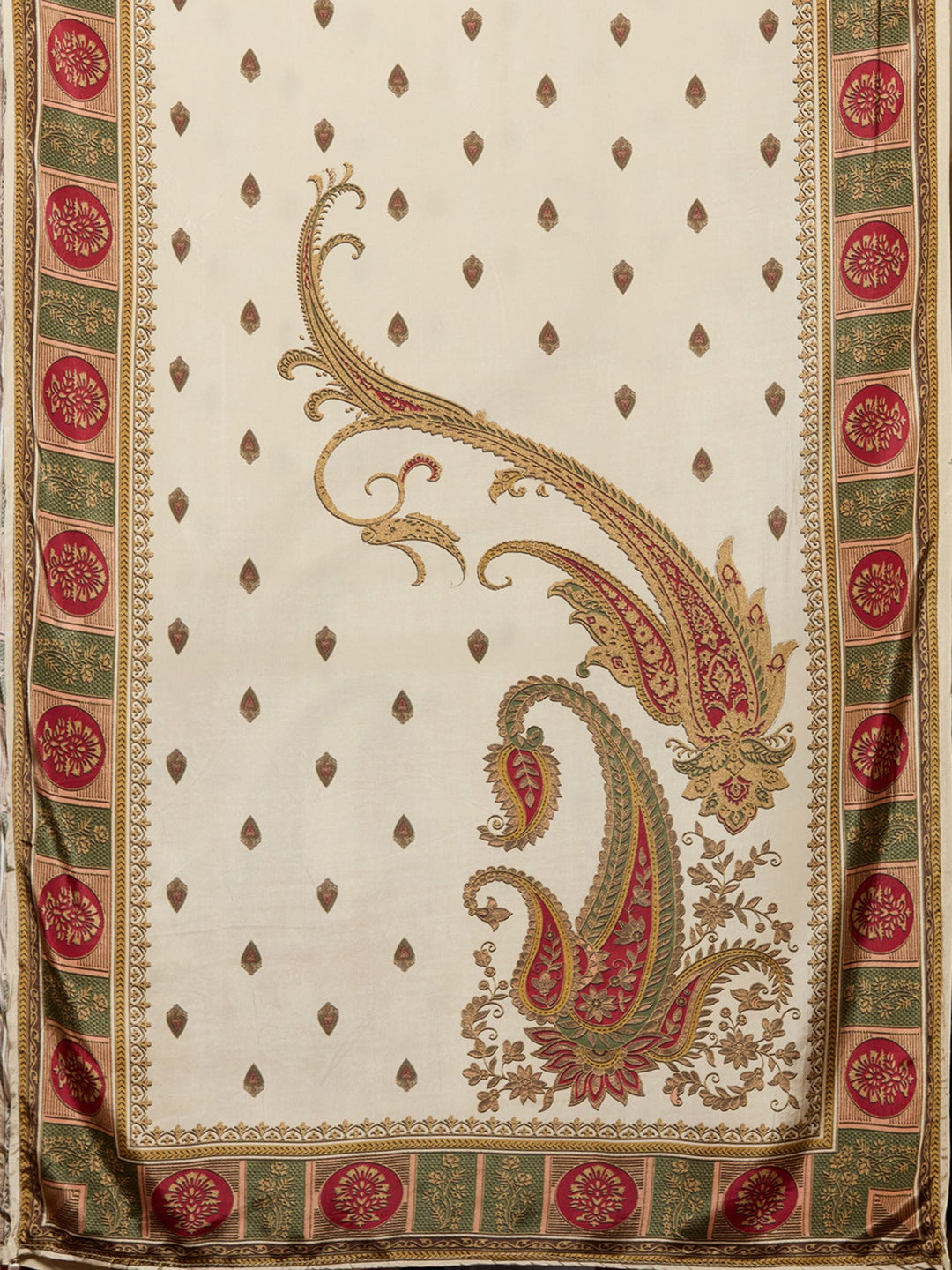 Pista Green Printed Crepe Readymade Salwar Suit