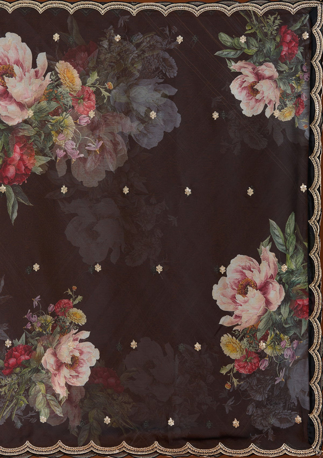 Black Zariwork (Gold) Soft Raw Silk Readymade Salwar Suit_koskii