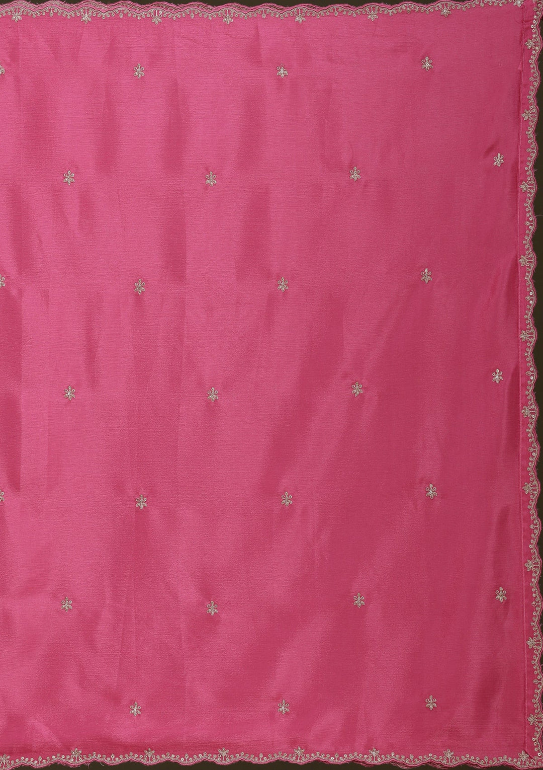 Pink Threadwork Chinon Readymade Salwar Suit