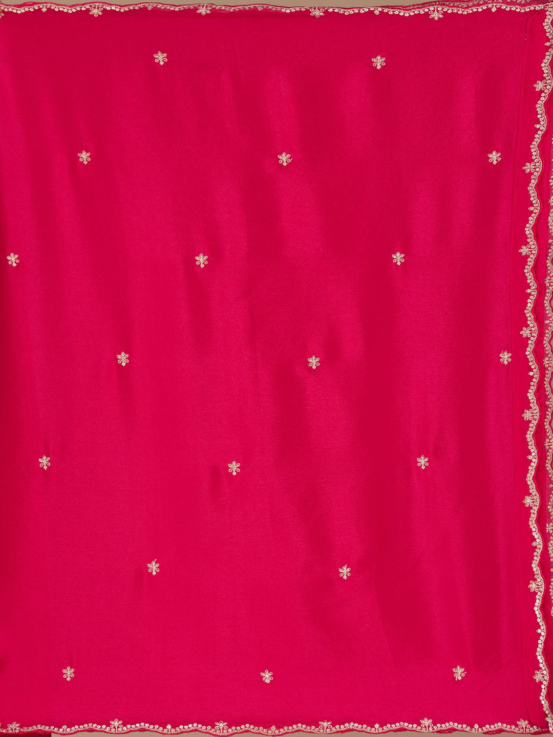Rani Pink Threadwork Soft Raw Silk Readymade Salwar Suit