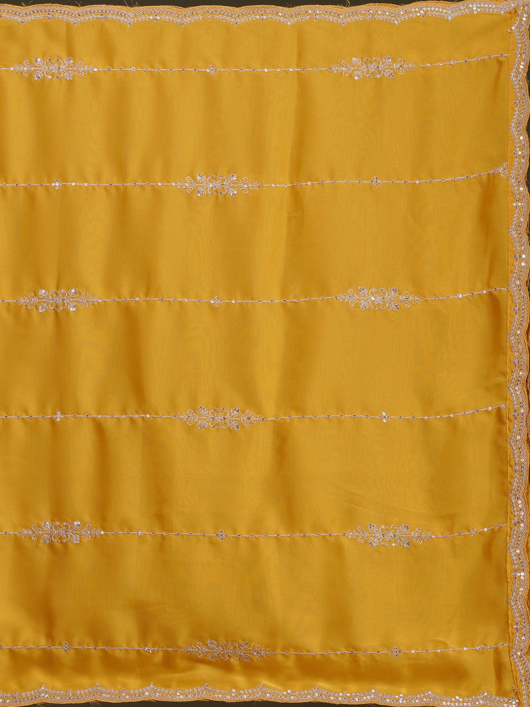 Yellow Zariwork (Gold) Chinon Readymade Salwar Suit