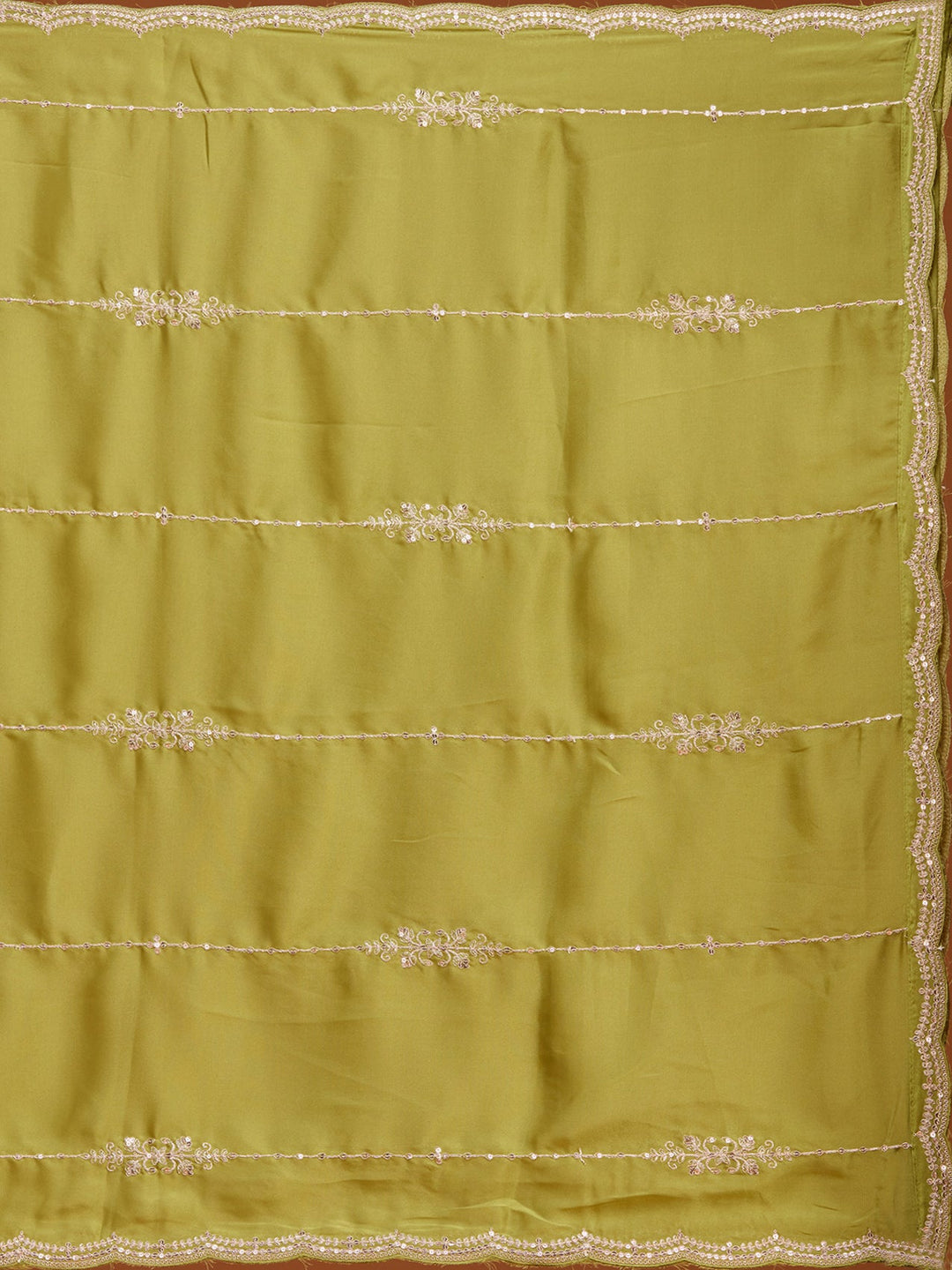 Leaf Green Zariwork (Gold) Brocade Readymade Salwar Suit