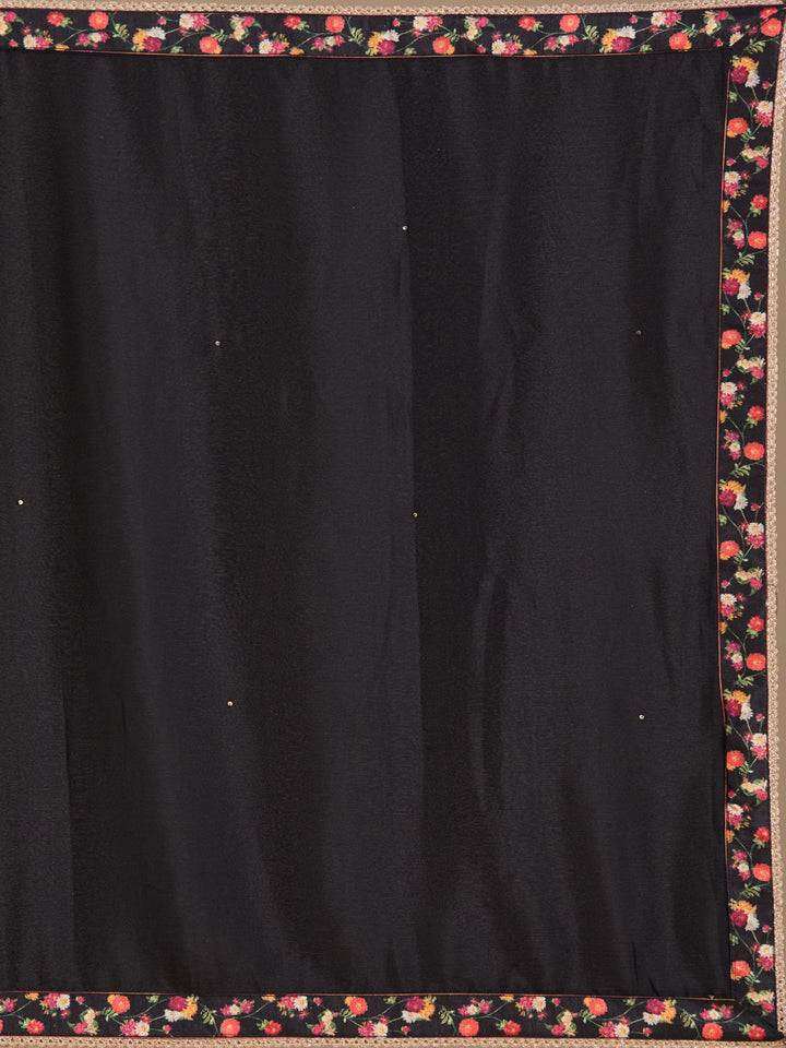 Black Threadwork Georgette Readymade Salwar Suit