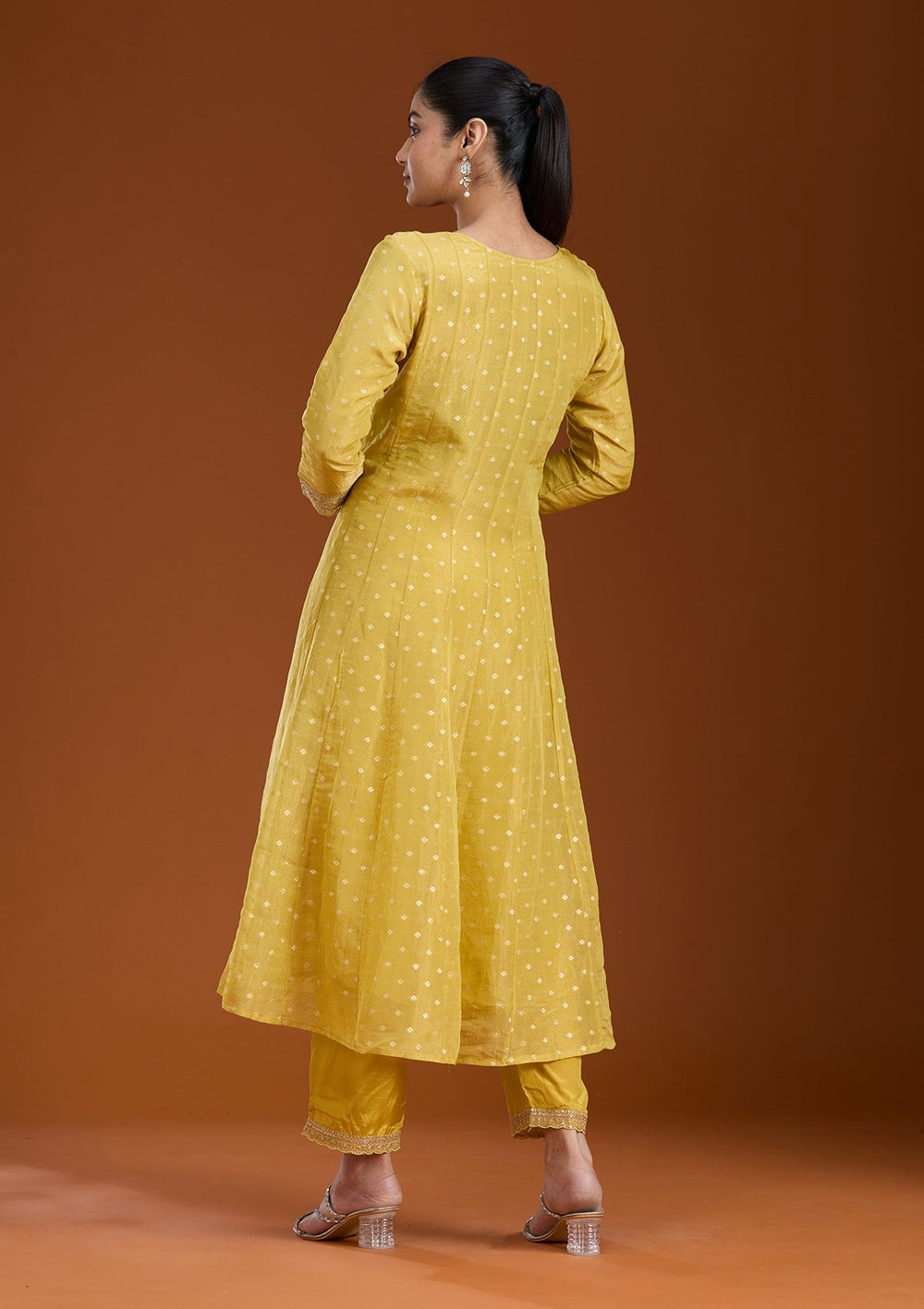 Mehendi Cording Soft Raw Silk Readymade Salwar Suit_koskii