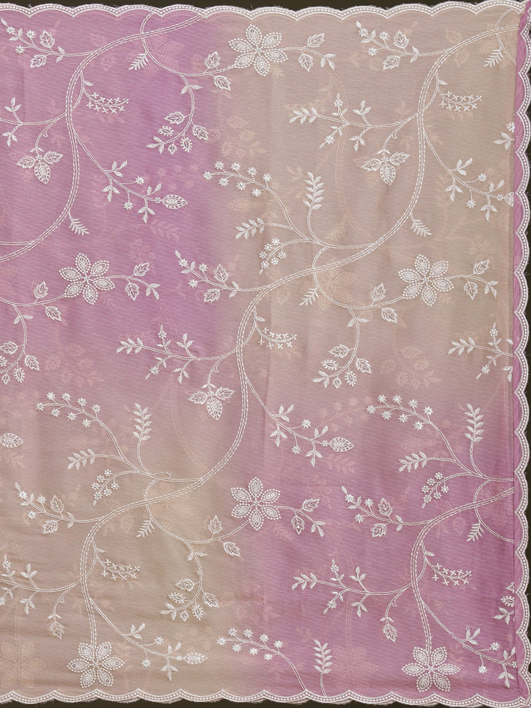 Lavender Threadwork Dola Silk Readymade Salwar Suit