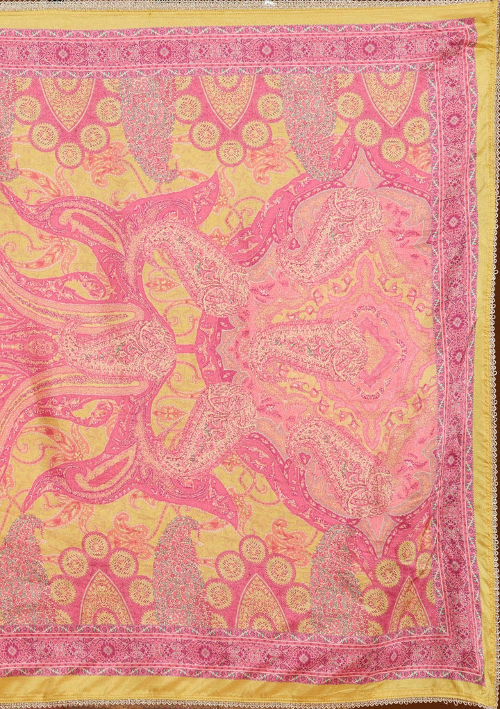 Mehendi Printed Soft Raw Silk Readymade Salwar Suit_koskii