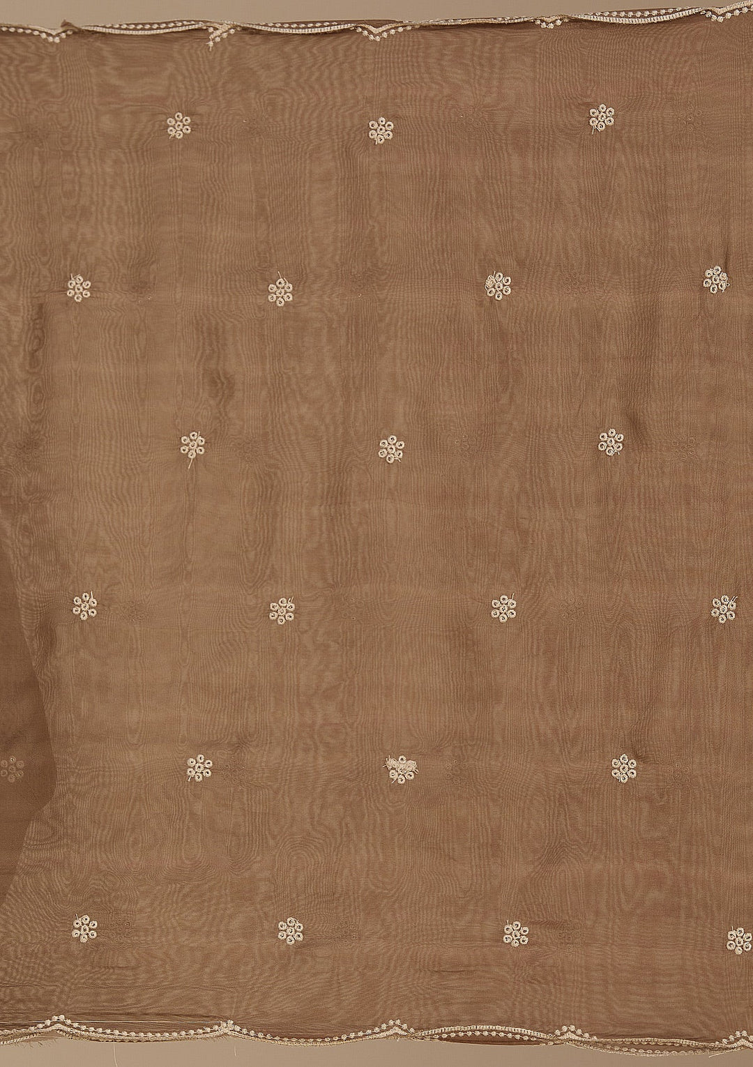 Beige Threadwork Chanderi Readymade Salwar Suit_koskii