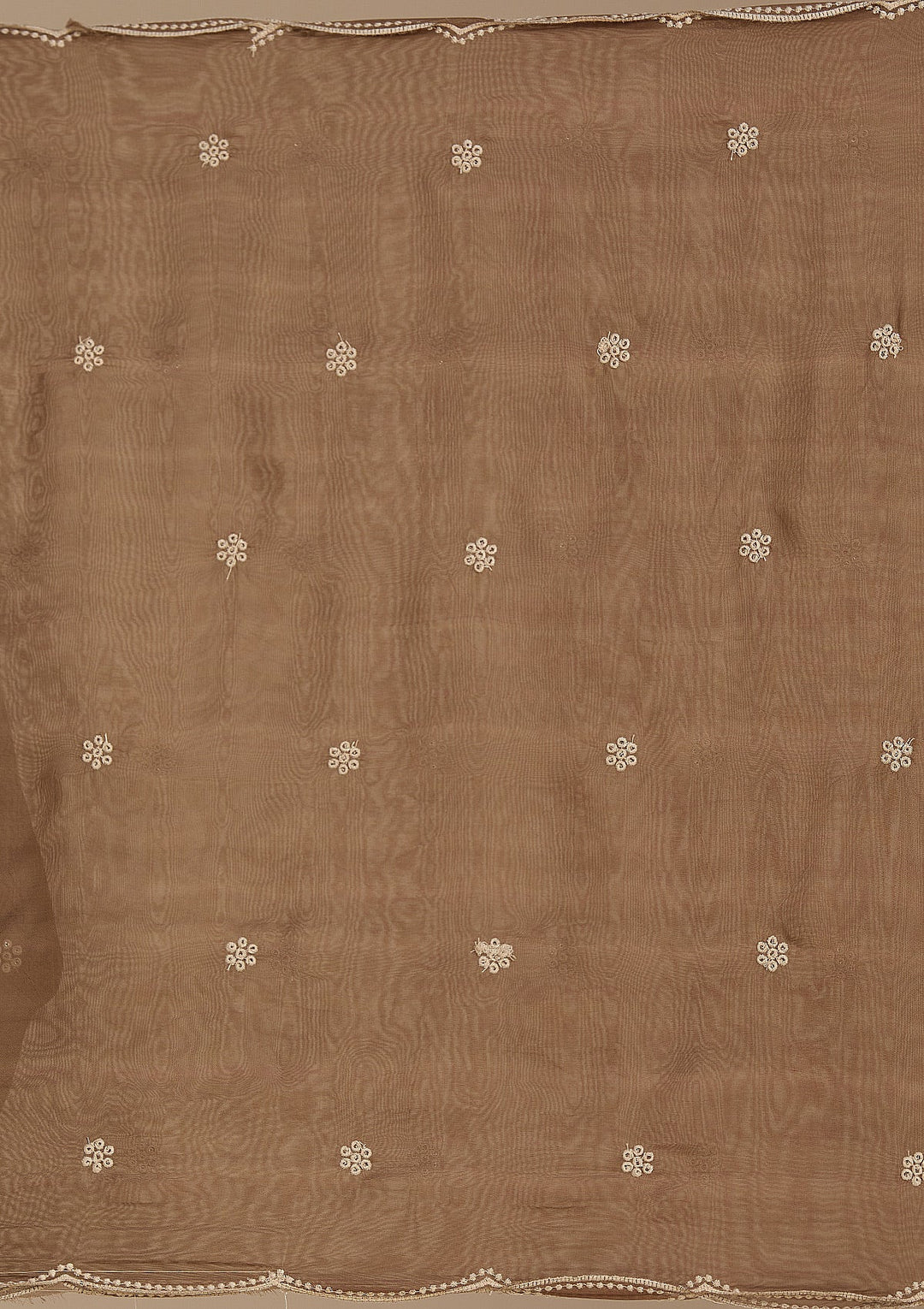 Beige Threadwork Chanderi Readymade Salwar Suit_koskii