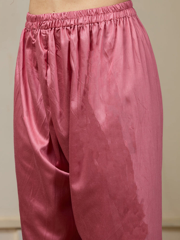 Onion Pink Stonework Tissue Readymade Salwar Suit