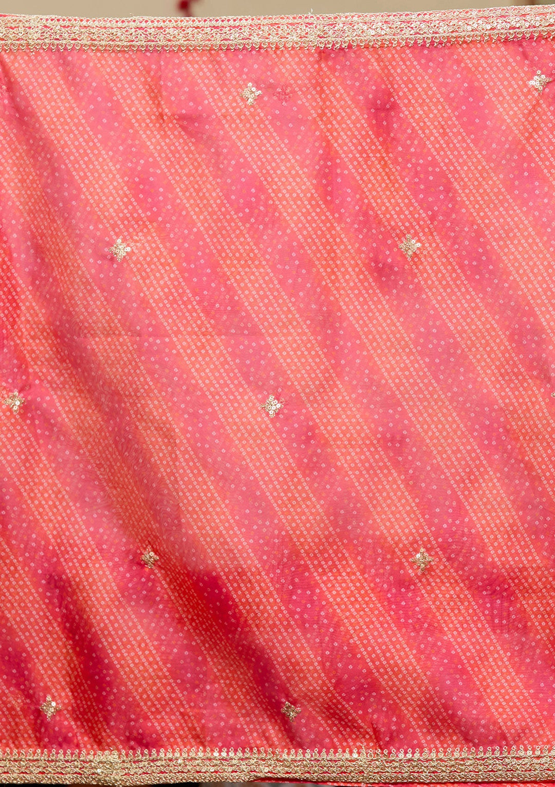 Beige Zariwork (Gold) Tissue Readymade Salwar Suit