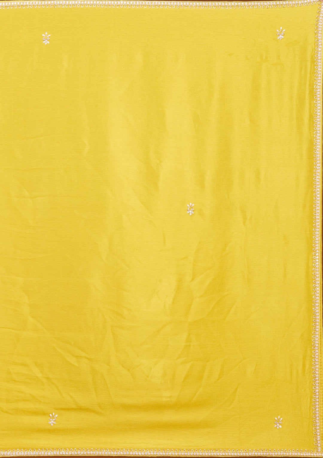 Mustard Sequins Soft Raw Silk Readymade Salwar Suit