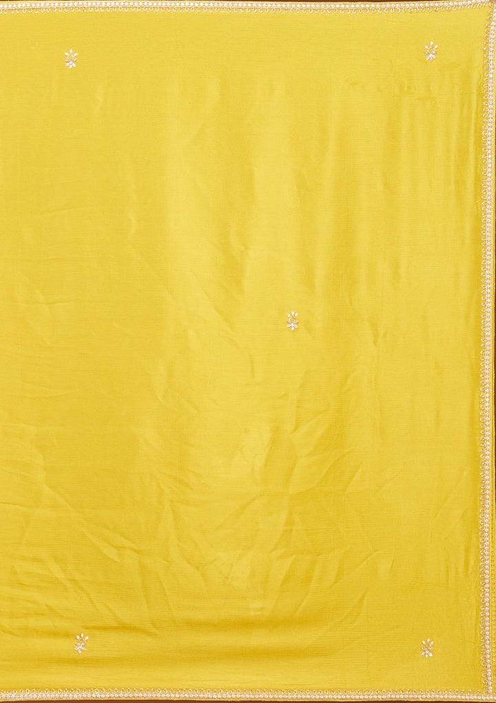 Mustard Sequins Soft Raw Silk Readymade Salwar Suit