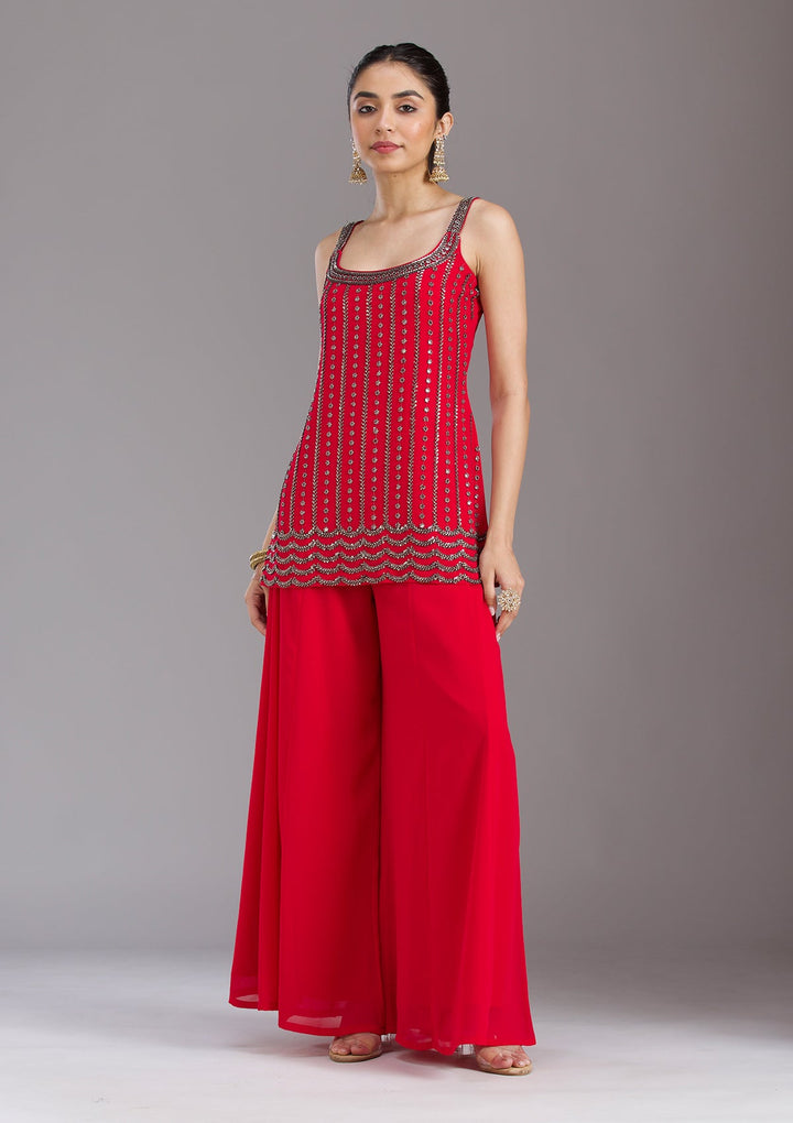 Rani Pink Cutdana Georgette Readymade Salwar Suit-koskii