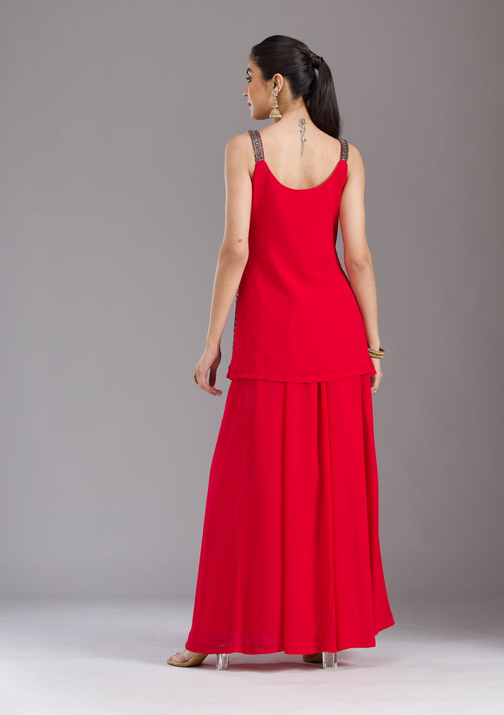 Rani Pink Cutdana Georgette Readymade Salwar Suit-koskii