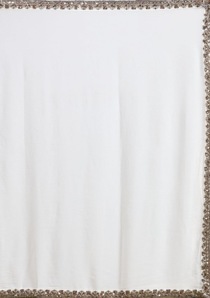 Off White Cutdana Georgette Readymade Salwar Suit