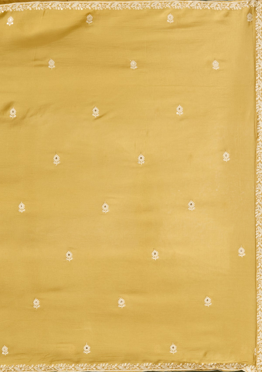 Mustard Yellow Mirrorwork Soft Raw Silk Readymade Salwar Suit