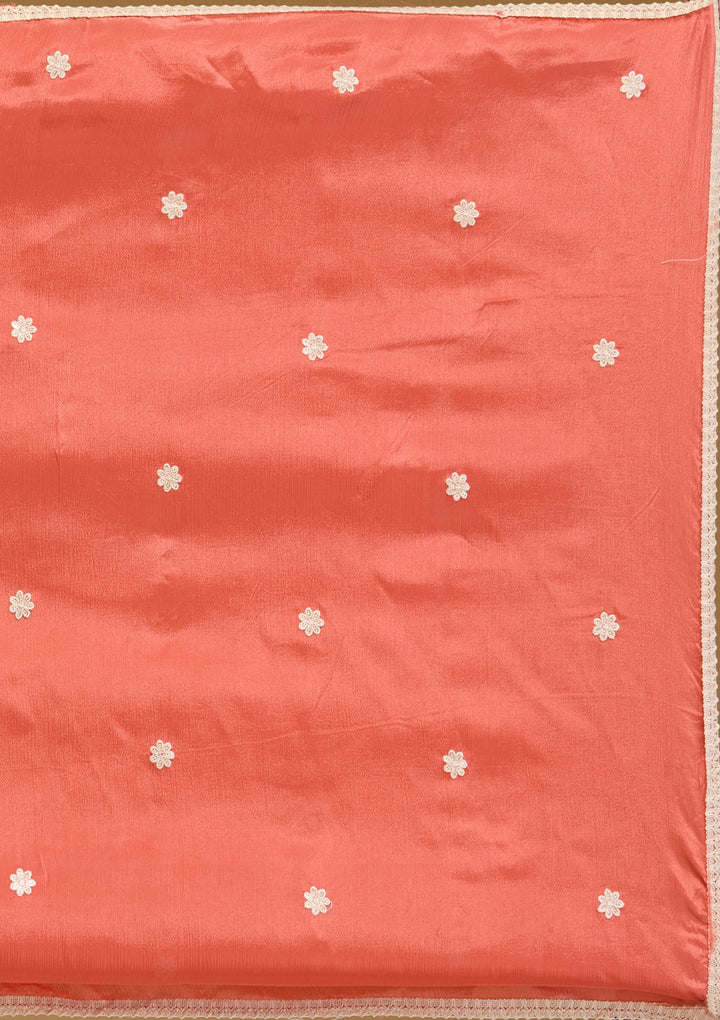 Rust Zariwork (Silver) Crepe Readymade Salwar Suit